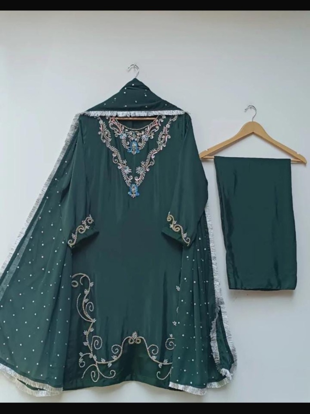 Embellished Forest Green Sequin Tunic